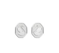 Swarovski Pendiente cisne para mujer. Plata Talla única