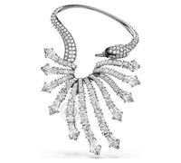 Swarovski Pendiente ear cuff The Vienna Collection, cisne, blanco, chapado en rutenio