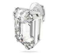 Swarovski Pendiente Individual Mesmera para Mujer, con Baño de Rodio, Cristal Cuadrado, con Cierre de Clip, Colección Mesmera de Swarovski