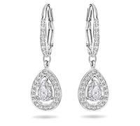 Swarovski Pendientes Angelic, Talla pera, Blancos, Baño de rodio