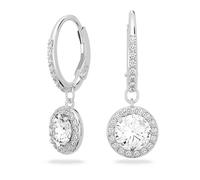 Swarovski Pendientes Angelic, Talla redonda, Blancos, Baño de rodio