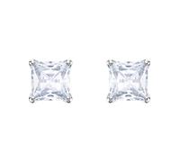 Swarovski pendientes de botón attract, blanco, baño de rodio