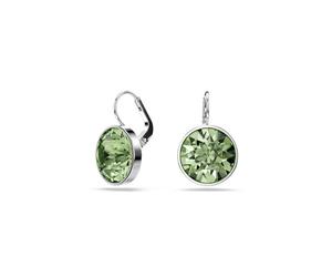 Swarovski Pendientes Bella, Talla redonda, Verdes, Baño tono oro