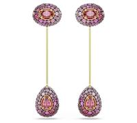 Swarovski Pendientes colgantes Sublima, corte pear, rojo, acabado oro 18 K