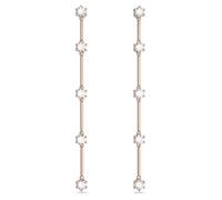 Swarovski Pendientes Constella, con Circonita Blanca de Talla Redonda, Baño Tono Oro Rosa