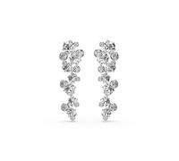 Swarovski Pendientes Constella Largos, con Estrellas, Strands de Diferentes Tamaños bañados de Rodio y Engaste de Garra, Tallas Mixtas, Baño de Rodio, Blancos