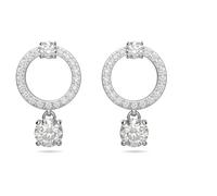Swarovski Pendientes Attract aro redondo cristales blancos baño de rodio Mujer