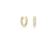 Swarovski Pendientes de aro Dextera, Pavé, Mini, Blancos, Baño tono oro