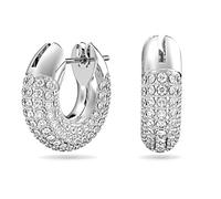 Swarovski Pendientes de aro Dextera, Pequeños, Blancos, Baño de rodio