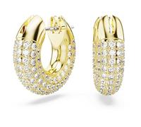 Swarovski Pendientes de aro Dextera, Pequeños, Blancos, Baño tono oro