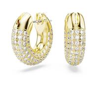 Swarovski Pendientes de aro Dextera, Pequeños, Blancos, Baño tono oro