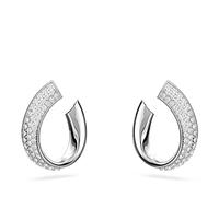 Swarovski Pendientes de aro Exist, Pequeños, Blancos, Baño de rodio