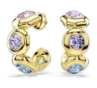 Swarovski Pendientes de aro gema, corte mixto, chapado en color, multicolor y dorado