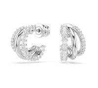 Swarovski Pendientes de aro Hyperbola Mini redondos blancos – Baño de rodio