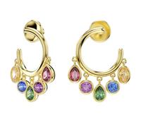 Swarovski Pendientes de aro Imber, corte mixto, multicolor, acabado oro de 18 quilates