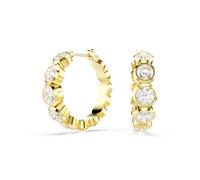 Swarovski Pendientes de aro Imber, Talla redonda, Blancos, Baño tono oro