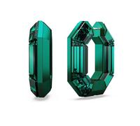 Swarovski Pendientes de aro Lucent, Forma octagonal, Pequeños, Verdes