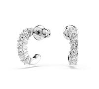 Swarovski Pendientes de aro Mini Hoop, Talla redonda, Blancos, Baño de rodio