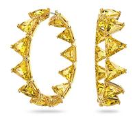 Swarovski Pendientes de aro Ortyx de mujer, Amarillos, Baño tono oro