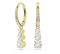 Swarovski Pendientes de aro Stilla Attract, Talla redonda, Blancos, Baño tono oro
