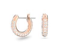 Swarovski Pendientes de Aro Stone para Mujer, con Baño en Tono Oro Rosa, Cristales Blancos, Colección Stone de Swarovski
