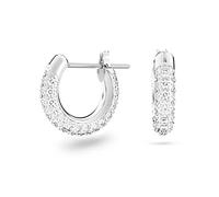 Swarovski Pendientes de aro Stone, Pavé, Pequeños, Blancos, Baño de rodio