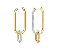 Swarovski Pendientes de aro Time, Diseño asimétrico, Blancos, Combinación de acabados metálicos