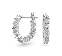 Swarovski Pendientes de aro Vittore, Talla redonda, Blancos, Baño de rodio