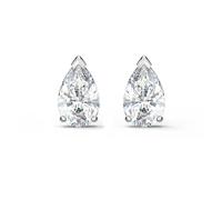 Swarovski Pendientes de botón Attract, Talla pera, Blancos, Baño de rodio