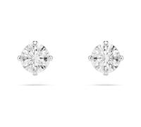 Swarovski Pendientes de Botón Attract para Mujer, Pendientes Pequeños con Cristal Transparente en Talla Redonda, Baño de Rodio, Colección Attract