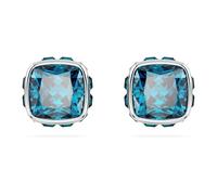 Swarovski Pendientes de botón Birthstone, Talla cuadrada, Diciembre, Azules, Baño de rodio
