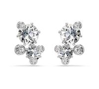 Swarovski Pendientes de botón Constella, Talla redonda, Blancos, Baño de rodio