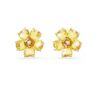Swarovski Pendientes de Botón Florere, Cristales Amarillo en Forma de Flor, Baño tono oro, de la Colección Florere de Swarovski