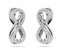 Swarovski Pendientes de botón Hyperbola, Símbolo del infinito, Blancos, Baño de rodio