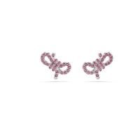 Swarovski Pendientes de botón Lifelong Bow, Lazo, Rosas, Baño de rodio
