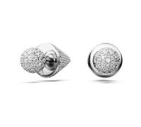 Swarovski Pendientes de Botón Luna, con Cristales Blancos Swarovski, Baño de Rodio