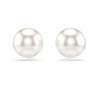 Swarovski Pendientes de botón Matrix, Perla de cristal, Baño de rodio, Blancos