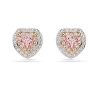 Swarovski Pendientes de botón One, Talla de corazón, Pavé, Corazón, Rosas, Combinación de acabados metálicos