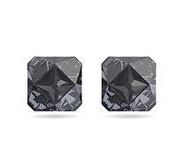 Swarovski Pendientes de botón Ortyx de mujer, Cristales de talla piramidal, Gris, Baño de rutenio