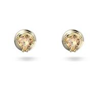 Swarovski Pendientes de Botón Stilla, con Circonitas Swarovski de Talla Trilliante, Baño en Tono Oro, Amarillo Ámbar, de la Colección Stilla de Swarovski