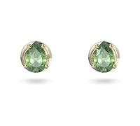 Swarovski Pendientes de botón Stilla, Talla pera, Verdes, Baño tono oro