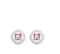 Swarovski Pendientes Angelic Square para Mujer, Pendientes de Botón, Cristal Rosa Cuadrado, Baño de Rodio, Colección Angelic Square de Swarovski