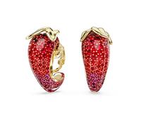 Swarovski Pendientes de clip Idyllia, color rojo, chapado en oro