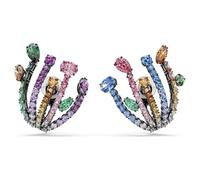 Swarovski Pendientes de clip Matrix, corte mixto, ramo, multicolor, chapado en rutenio