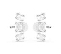 Swarovski Pendientes de clip Millenia, Talla octogonal, Blancos, Baño de rodio