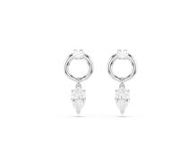 Swarovski Pendientes de gota Mesmera, cortes mixtos, blanco, acabado de rodio