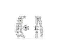 Swarovski Pendientes ear cuff Matrix, Talla redonda, Blancos, Baño de rodio