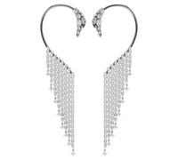 Pendientes ear cuff The Vienna Collection, Cisne, Blancos, Baño de rutenio OS