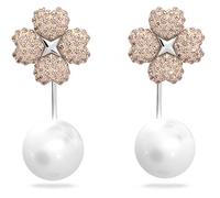 Swarovski Pendientes Ear Jacket Latisha para Mujer, con Baño en Rodio, Cristales Rosa, Colección Latisha de Swarovski