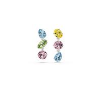 Swarovski Pendientes Gema, Diseño asimétrico, Tallas mixtas, Multicolores, Baño de rodio